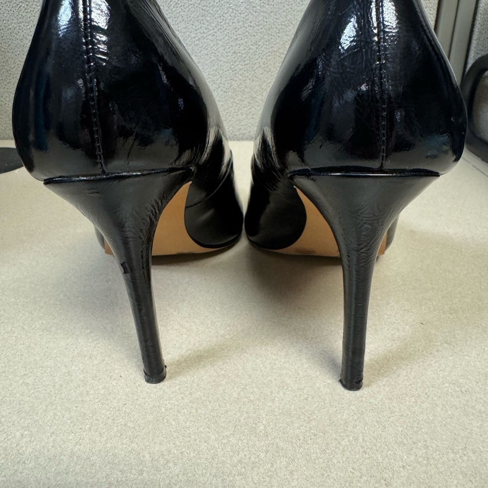 Vince Camuto Black Leather Pointed Toe Stiletto Heels - Picture 2 of 6